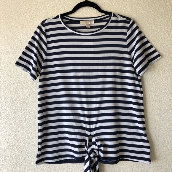 MICHAEl Michael Kors Navy Stripe Front-Tie Top - Picture 6 of 8